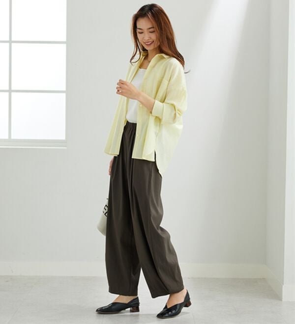 BELLUNA（ベルーナ）の「サラリ快適！ビンテージ調カーブパンツ（ワイドパンツ・ガウチョ）」｜詳細画像