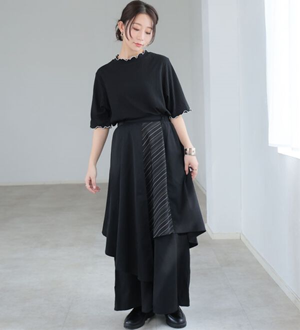 A HAPPY MARILYN（アハッピーマリリン）の「【Ｌ～８Ｌ】綿タッチで極上の着心地、選べるテレコリブトップス。（カットソー）」｜詳細画像