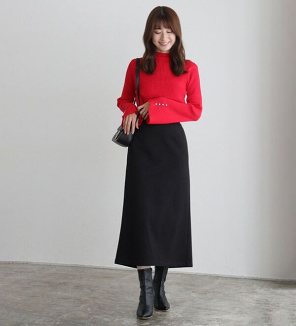 Pierrot（ピエロ）の「丈と柄が選べるカシミヤタッチＩラインスカート（ロングスカート）」｜詳細画像