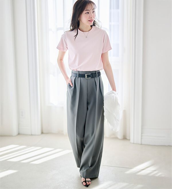 RANAN（ラナン）の「【5つの機能付】ひんやり着回し抜群ベーシックＴシャツ＜選べる着丈＞（Tシャツ）」｜詳細画像