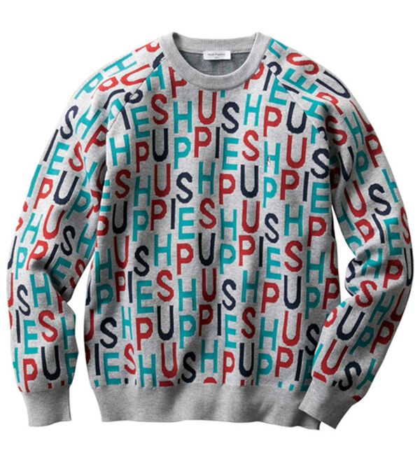 「＜ハッシュパピー・ゴルフ＞ターフに映える！総柄セーター（メンズニット・セーター）」｜グレー系