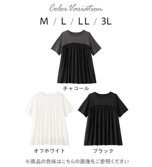 Viola e Viola（ヴィオラ エ ヴィオラ）の「ドッキング切替えトップス（カットソー）」｜詳細画像