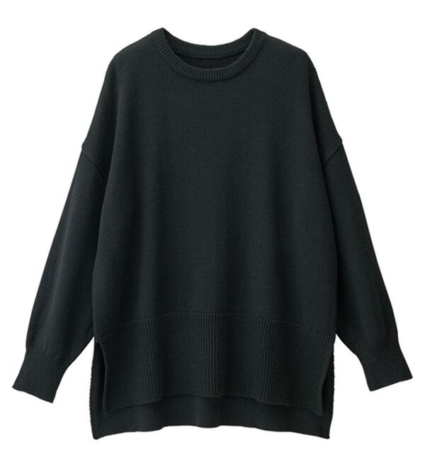 RANAN（ラナン）の「ワイドリブ使いカラーニットチュニック（ニット・セーター）」｜詳細画像