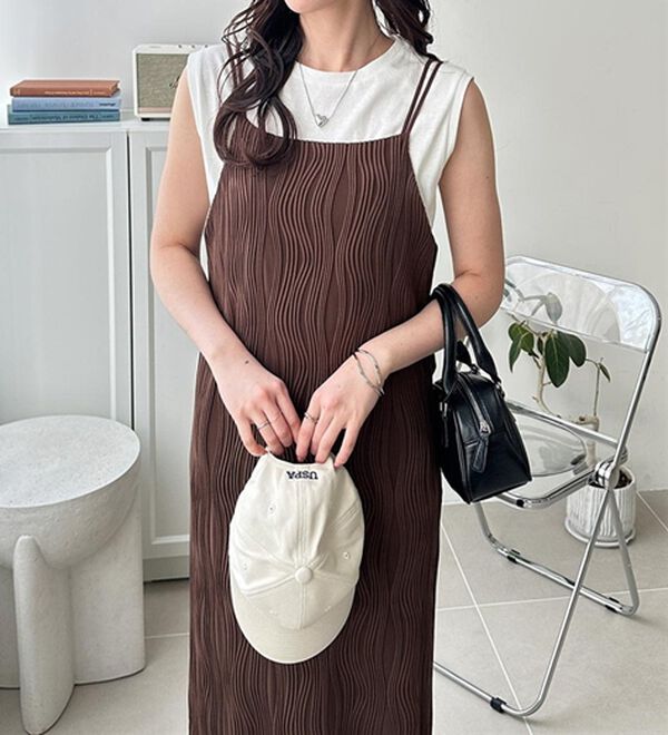 GeeRA（ジーラ）の「ウェーブジャガードキャミワンピース（その他ワンピース）」｜詳細画像