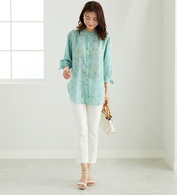 BELLUNA（ベルーナ）の「涼感柔らか袖リボンチュニック（チュニック）」｜詳細画像