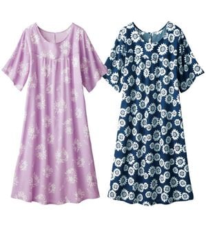 「【２色組】夏にうれしいムームーワンピ（パジャマ・ルームウェア）」｜2色組