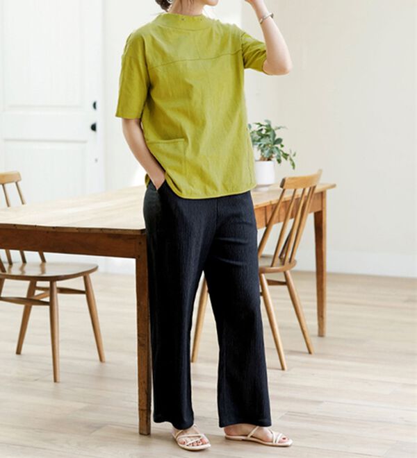 BELLUNA（ベルーナ）の「抗菌防臭綿１００％切替デザインプルオーバー（カットソー）」｜詳細画像