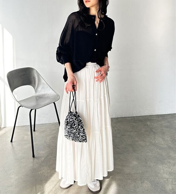 GeeRA（ジーラ）の「ゴールドボタンシアーカーディガン（ニットカーディガン）」｜詳細画像