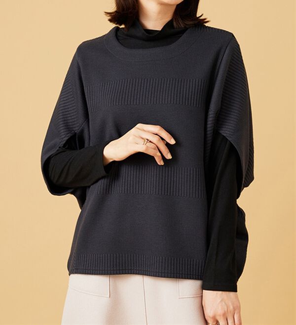 BELLUNA（ベルーナ）の「【2点セット】ジャカード素材ポンチョアンサンブル（アンサンブル）」｜詳細画像