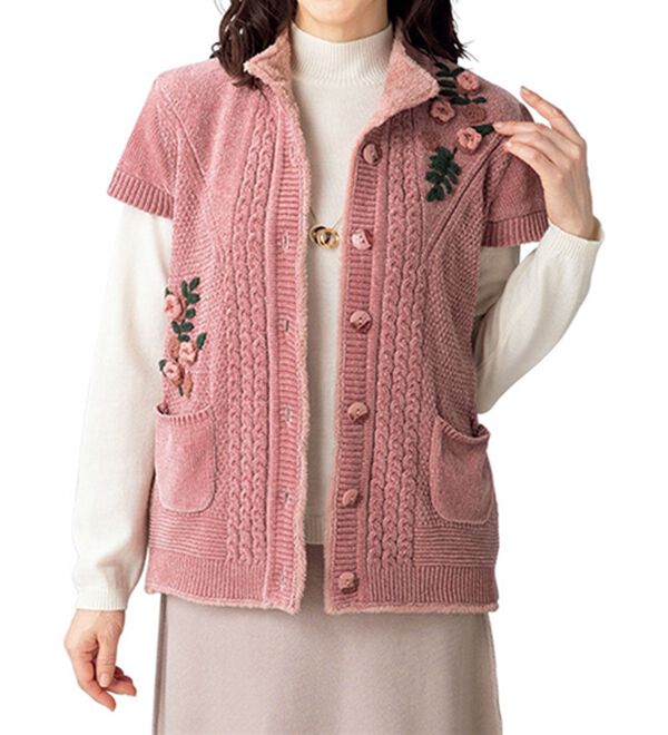 ルフラン（ルフラン）の「裏ボアモチーフニットベスト（ベスト）」｜詳細画像