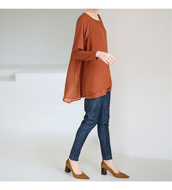 RANAN（ラナン）の「【裏微起毛】異素材切替チュニック（カットソー）」｜詳細画像