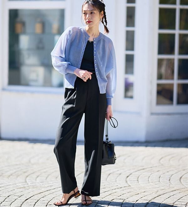 RANAN（ラナン）の「【選べる２丈】機能付！美脚シルエットセンタープレスワイドパンツ（フルレングスパンツ）」｜詳細画像