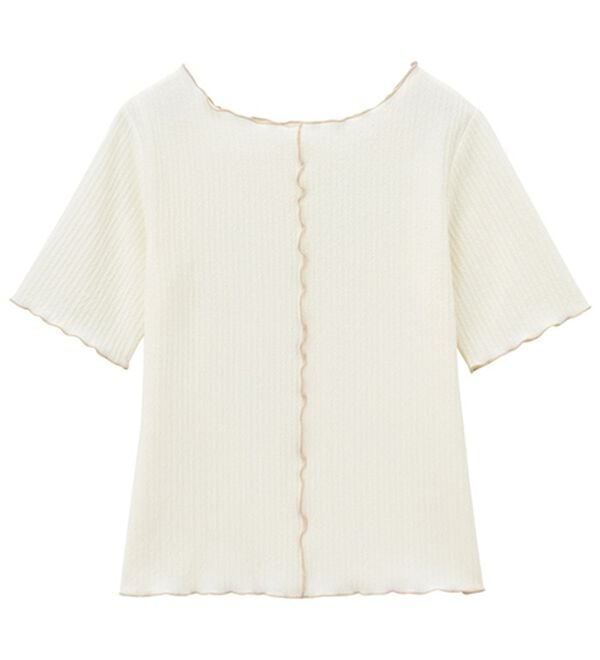 GeeRA（ジーラ）の「前後２ＷＡＹ配色メロー５分袖カットソー（カットソー）」｜詳細画像