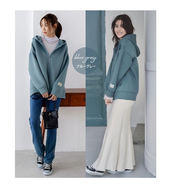 BELLUNA（ベルーナ）の「肩が疲れにくい！マシュマロ感覚ジップフーディー（ブルゾン）」｜詳細画像