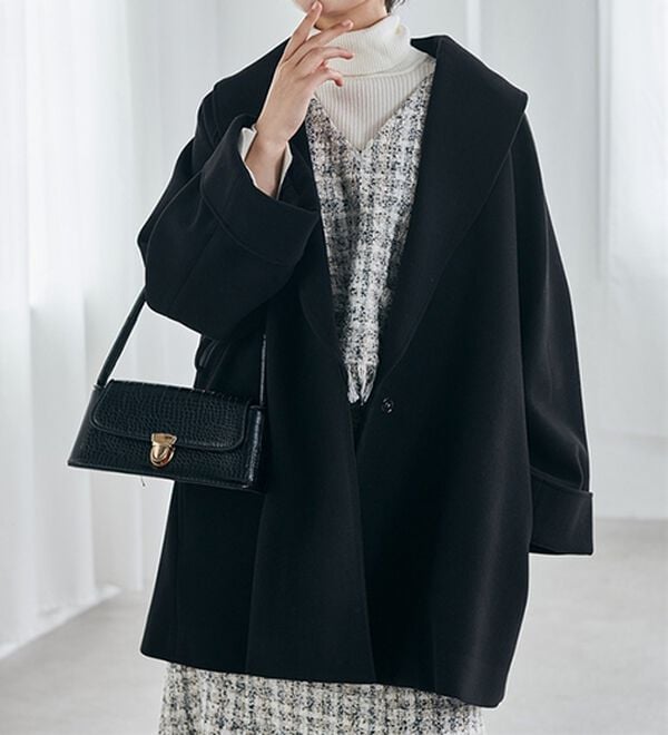 ビックカラーガウンコート ウール調ビッグカラーガウンコート - ベルーナ【公式】