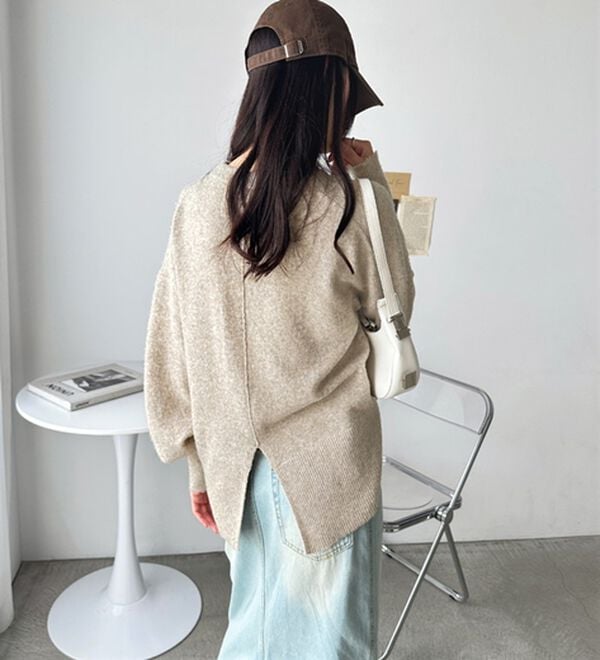 GeeRA（ジーラ）の「ゆるっと柔らか！袖ボリュームメランジニット（ニット・セーター）」｜詳細画像