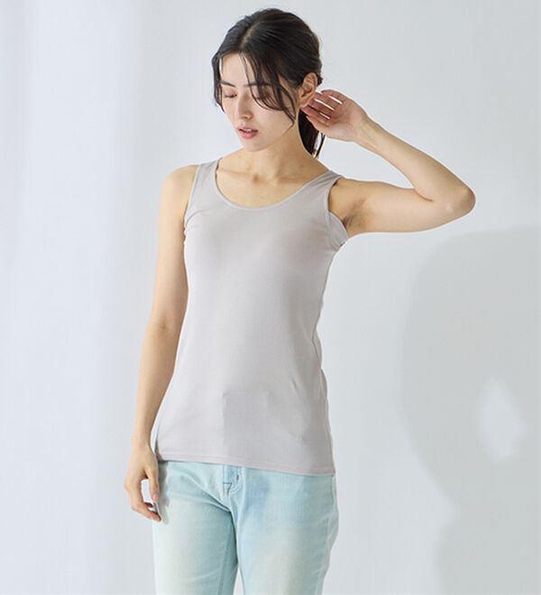LAVIENNE（ラヴィエンヌ）の「【汗かきさん必見！】涼感サラッと快適汗取りタンクトップインナー＜さらりラボ＞（肌着・インナーウェア）」｜詳細画像