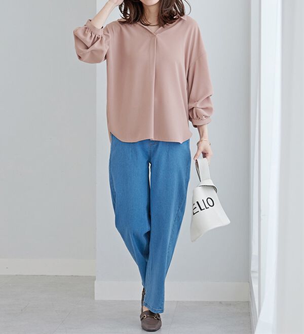 BELLUNA（ベルーナ）の「袖タックデザインスキッパーシャツ（シャツ）」｜詳細画像