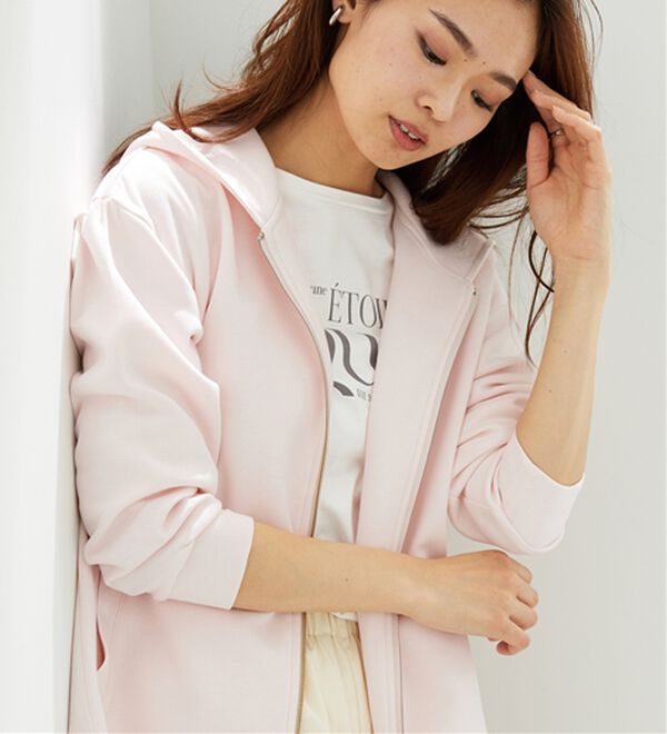 BELLUNA（ベルーナ）の「【快適Ｌａｂ．】とろみ素材裾タックパーカー（パーカー）」｜詳細画像