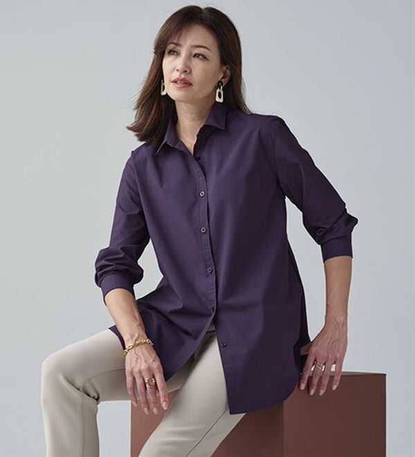 BELLUNA（ベルーナ）の「＜ＳＯＬＯＴＥＸ（Ｒ）＞ストレッチビッグシャツ（シャツ）」｜詳細画像