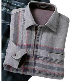 「マイナス５歳の大人格上げジャカードポロ（メンズポロシャツ）」｜レッドネイビー