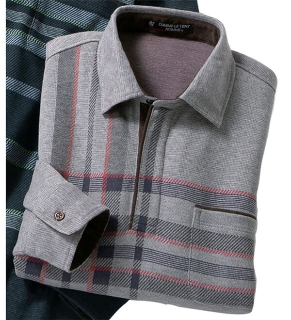 「マイナス５歳の大人格上げジャカードポロ（メンズポロシャツ）」｜レッドネイビー