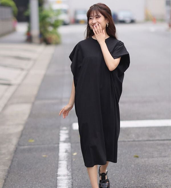 麗シルエット】綿100％ すっぽり着るだけ体隠し フレンチ ドルマン