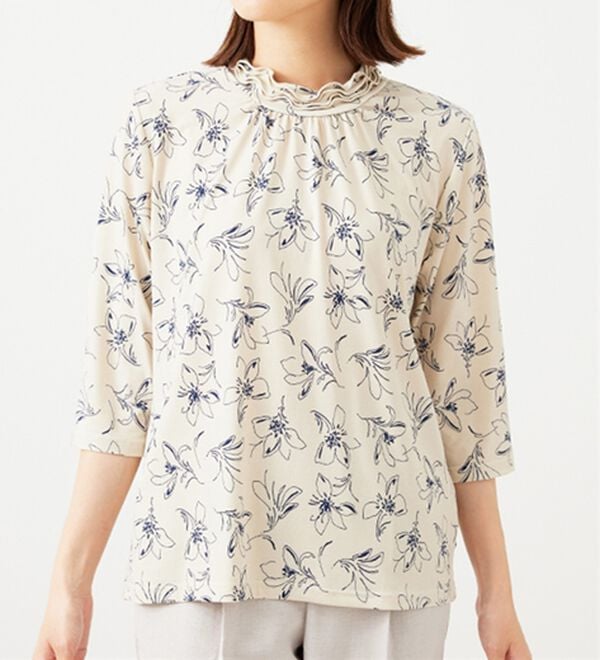 BELLUNA（ベルーナ）の「【2点セット】花柄プルオーバー＆カーデアンサンブル（アンサンブル）」｜詳細画像