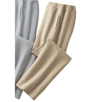 LAVIENNE（ラヴィエンヌ）の「旅行が楽しくなる！ピンタックイージーパンツ（その他パンツ）」｜ベージュ