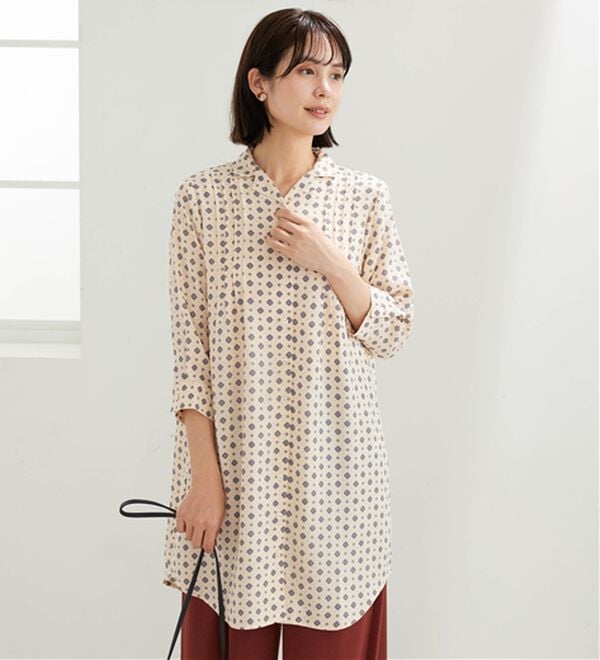 BELLUNA（ベルーナ）の「ジョーゼット素材ピンタック使いワンピース（その他ワンピース）」｜詳細画像