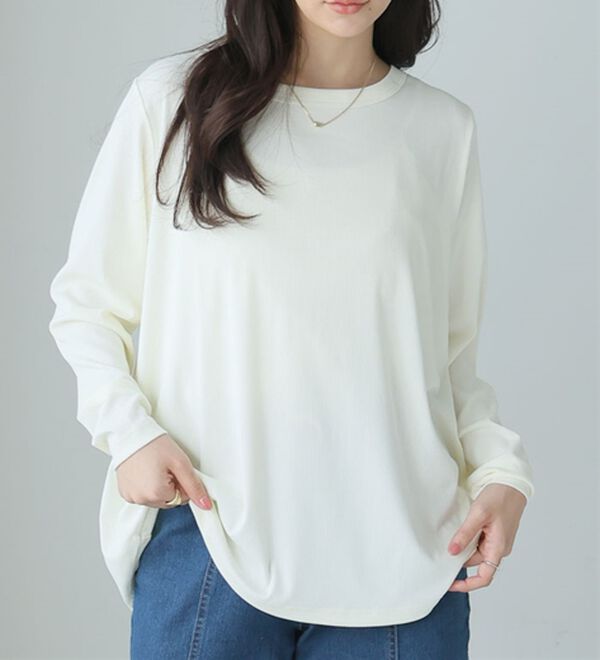 「【大きいサイズ】【Ｌ～８Ｌ】シンプルリブカットソー【エブリデイＲｉｂ】（カットソー）」｜オフ