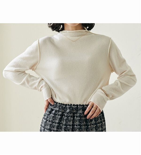 RANAN（ラナン）の「前後２ＷＡＹ！メロウ使いニットソーフリルプルオーバー（カットソー）」｜詳細画像