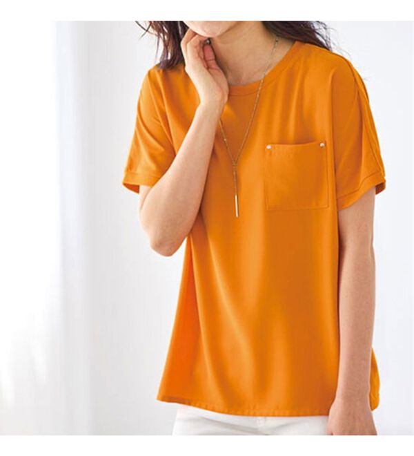 BELLUNA（ベルーナ）の「ジョーゼット切替ポケット付プルオーバー（カットソー）」｜詳細画像