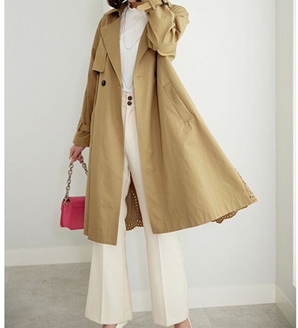 BELLUNA（ベルーナ）の「バックレースデザイン華やぎトレンチコート（ロングコート）」｜詳細画像