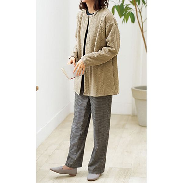 BELLUNA（ベルーナ）の「ケーブル柄がかわいいあったかジャケット（その他ジャケット）」｜詳細画像