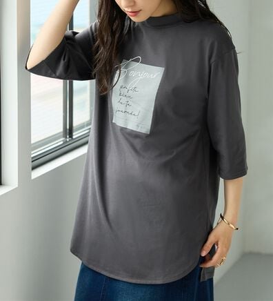 BELLUNA（ベルーナ）の「＜ＥＬＬＥ　Ａｃｔｉｖｅ＞多機能ロゴプリントチュニック（チュニック）」