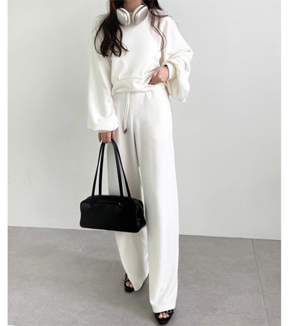 「ボリュームスリーブ裏毛ショートスウェット（トレーナー・スウェット）」｜詳細画像