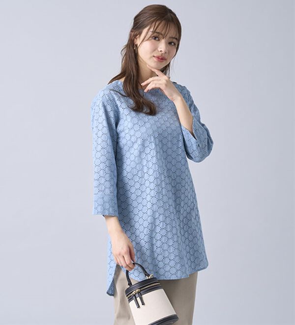 BELLUNA（ベルーナ）の「綿１００％サークルレース素材チュニック（チュニック）」｜詳細画像