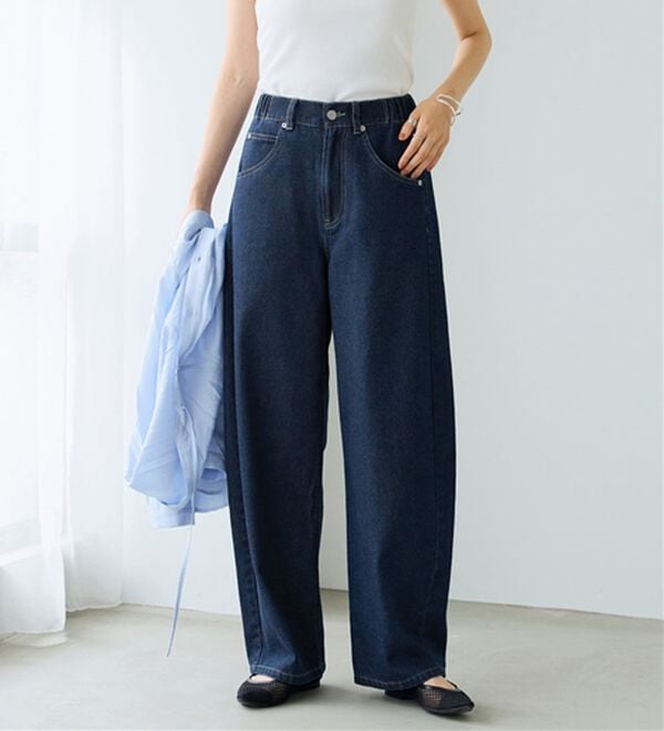 BELLUNA（ベルーナ）の「オシャレに見えるカーブデニムパンツ（ワイドパンツ・ガウチョ）」｜詳細画像