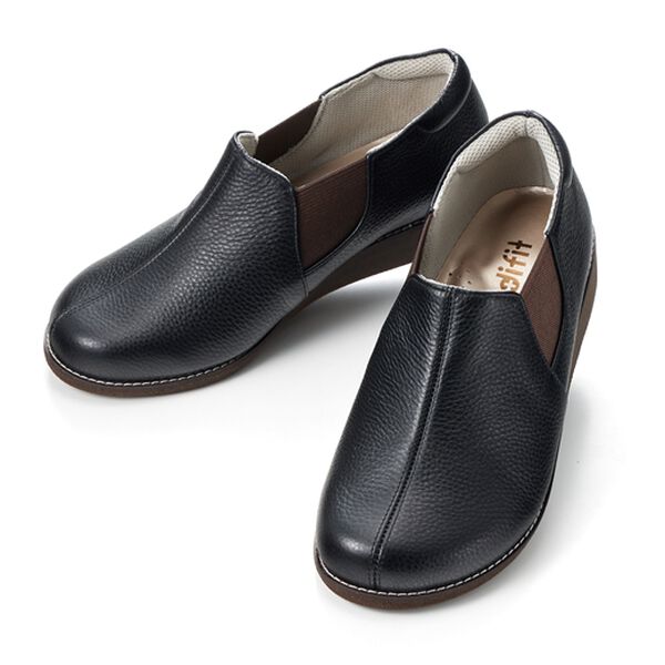 ルフラン（ルフラン）の「＜メディフィット＞５Ｅゆったりサイドゴアスリッポン（スリッポン）」｜ブラック