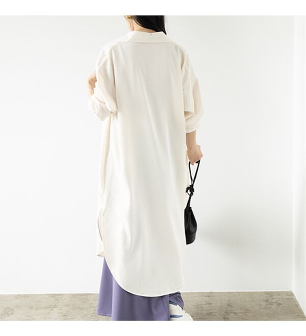 GeeRA（ジーラ）の「スリット入りロングシャツワンピース（シャツワンピース）」｜詳細画像