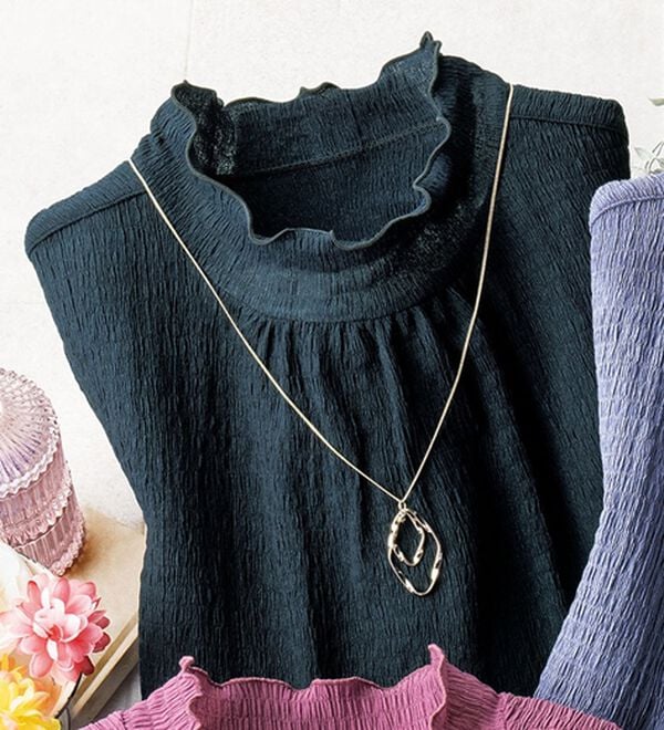 ルフラン（ルフラン）の「さらり涼やかブラウスみたい！プルオーバー（カットソー）」｜ネイビー