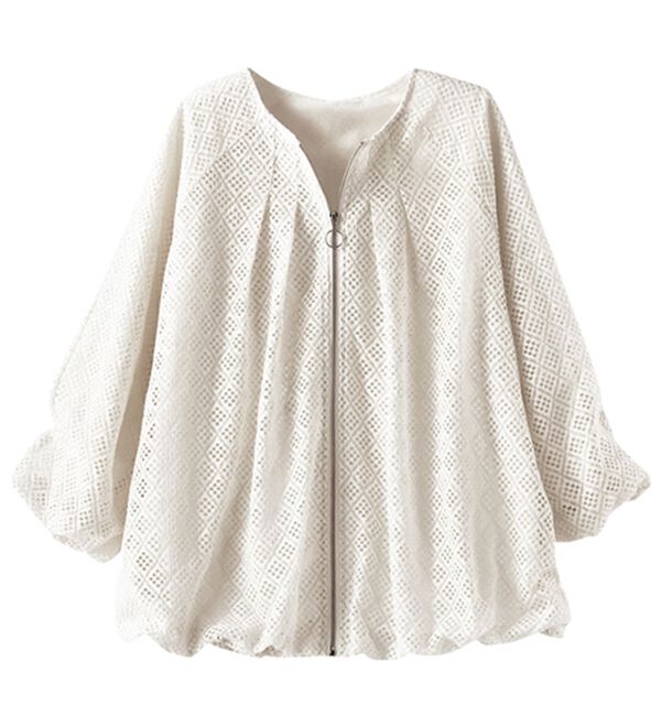 BELLUNA（ベルーナ）の「幾何柄レースバルーンシルエットブルゾン（その他ジャケット）」｜詳細画像