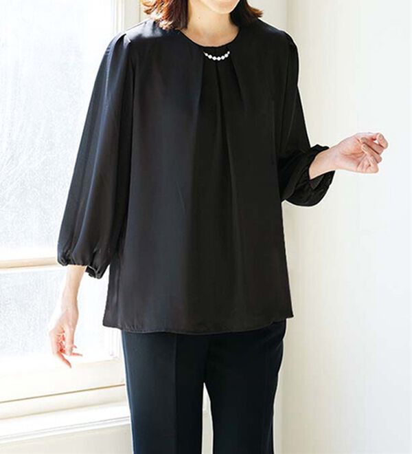 ルフラン（ルフラン）の「【２着組】略礼装対応　黒のきちんと見えブラウス（ブラウス）」｜詳細画像