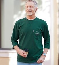 「＜ダンロップ・リファインド＞ゆったり７分袖ライトトレーナー（メンズトレーナー）」