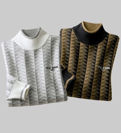 「＜テットオム＞軽量ストレッチデザインセーター（メンズニット・セーター）」