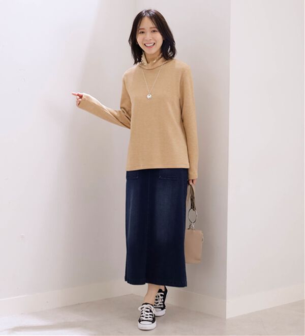 BELLUNA（ベルーナ）の「なめらかタッチ起毛素材配色インナープルオーバー（カットソー）」｜詳細画像
