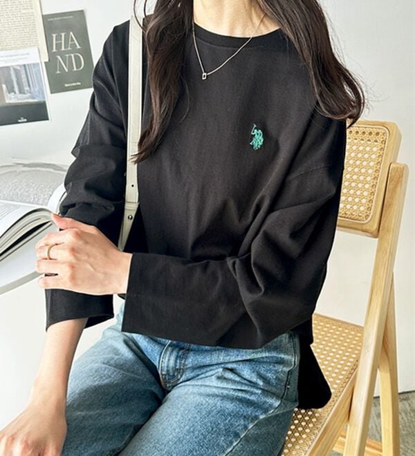 GeeRA（ジーラ）の「【Ｕ．Ｓ．ＰＯＬＯ ＡＳＳＮ】オーバーサイズ刺しゅうロンＴ（カットソー）」｜詳細画像