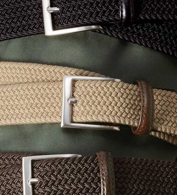 「＜カンサイオム＞メッシュゴムベルト（メンズベルト）」｜ベージュ