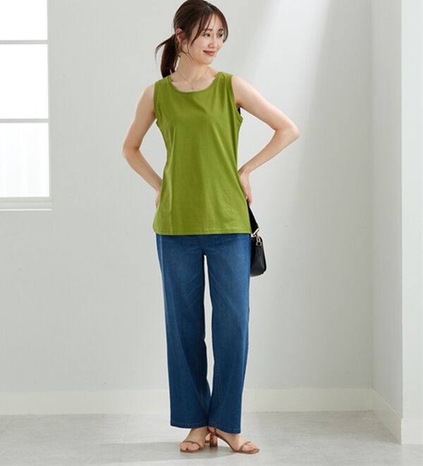 BELLUNA（ベルーナ）の「ヒンヤリ！綿１００％サマ見えタンクトップ（タンクトップ・キャミソール）」｜詳細画像